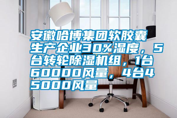 安徽哈博集團(tuán)軟膠囊生產(chǎn)企業(yè)30%濕度，5臺轉(zhuǎn)輪除濕機(jī)組，1臺60000風(fēng)量，4臺45000風(fēng)量