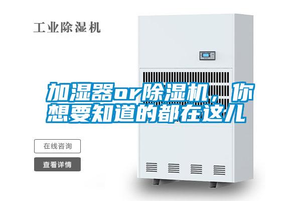 加濕器or除濕機，你想要知道的都在這兒