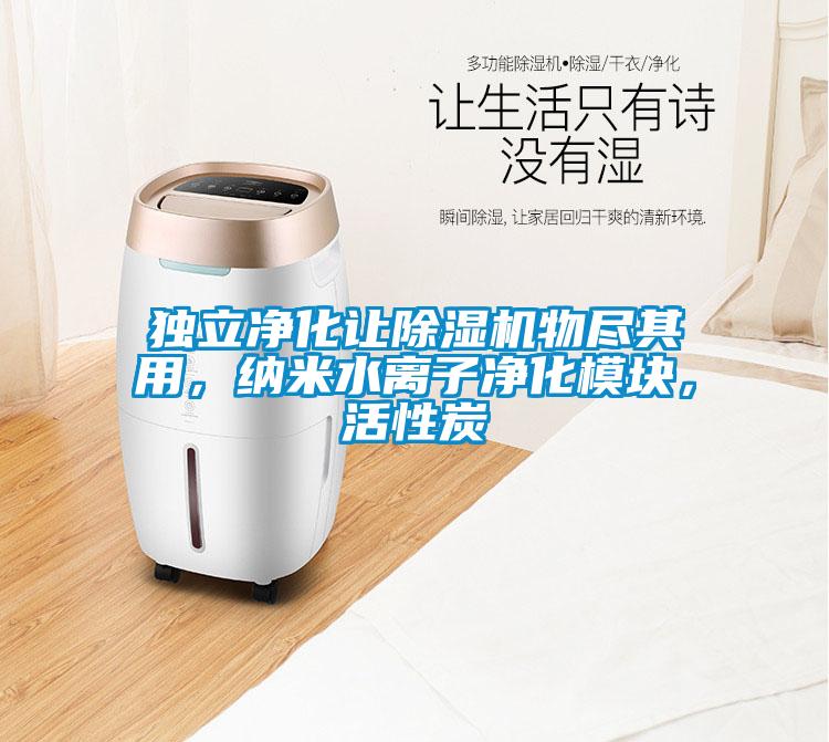 獨立凈化讓除濕機物盡其用，納米水離子凈化模塊，活性炭