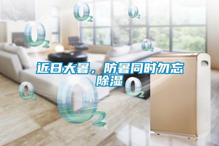 近日大暑，防暑同時勿忘除濕