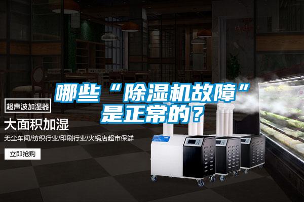 哪些“除濕機故障”是正常的？