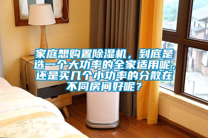 家庭想購置除濕機，到底是選一個大功率的全家適用呢，還是買幾個小功率的分散在不同房間好呢？