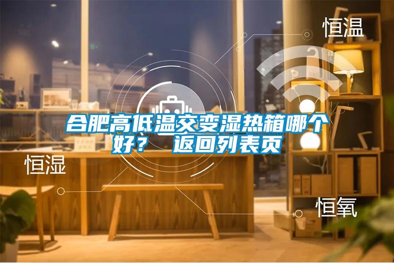 合肥高低溫交變濕熱箱哪個好？ 返回列表頁